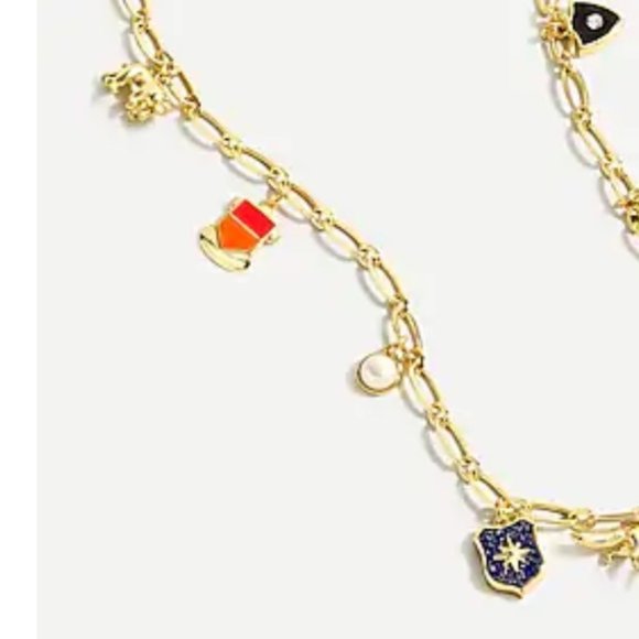 SOLD OUT! New, J. Crew Gold Crest Charm Necklace - Picture 2 of 4